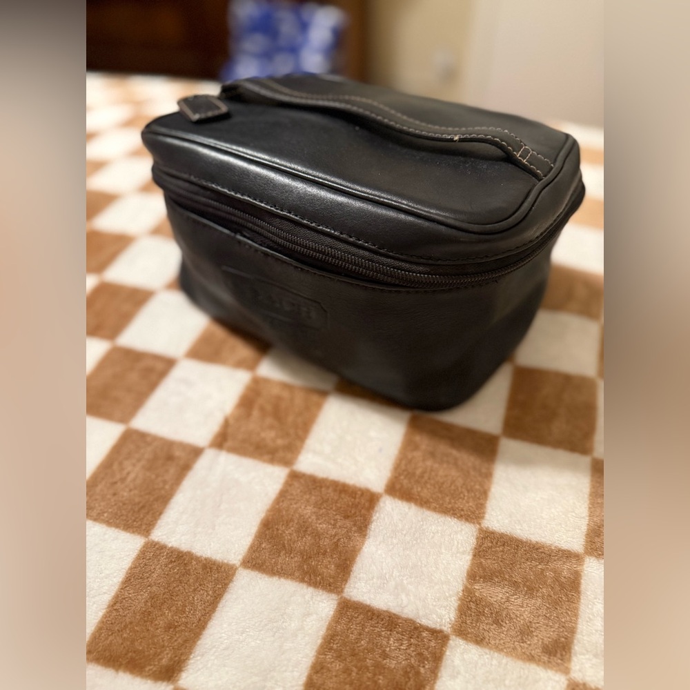 Coach Black Leather Toiletry Bag - Picture 3 of 5
